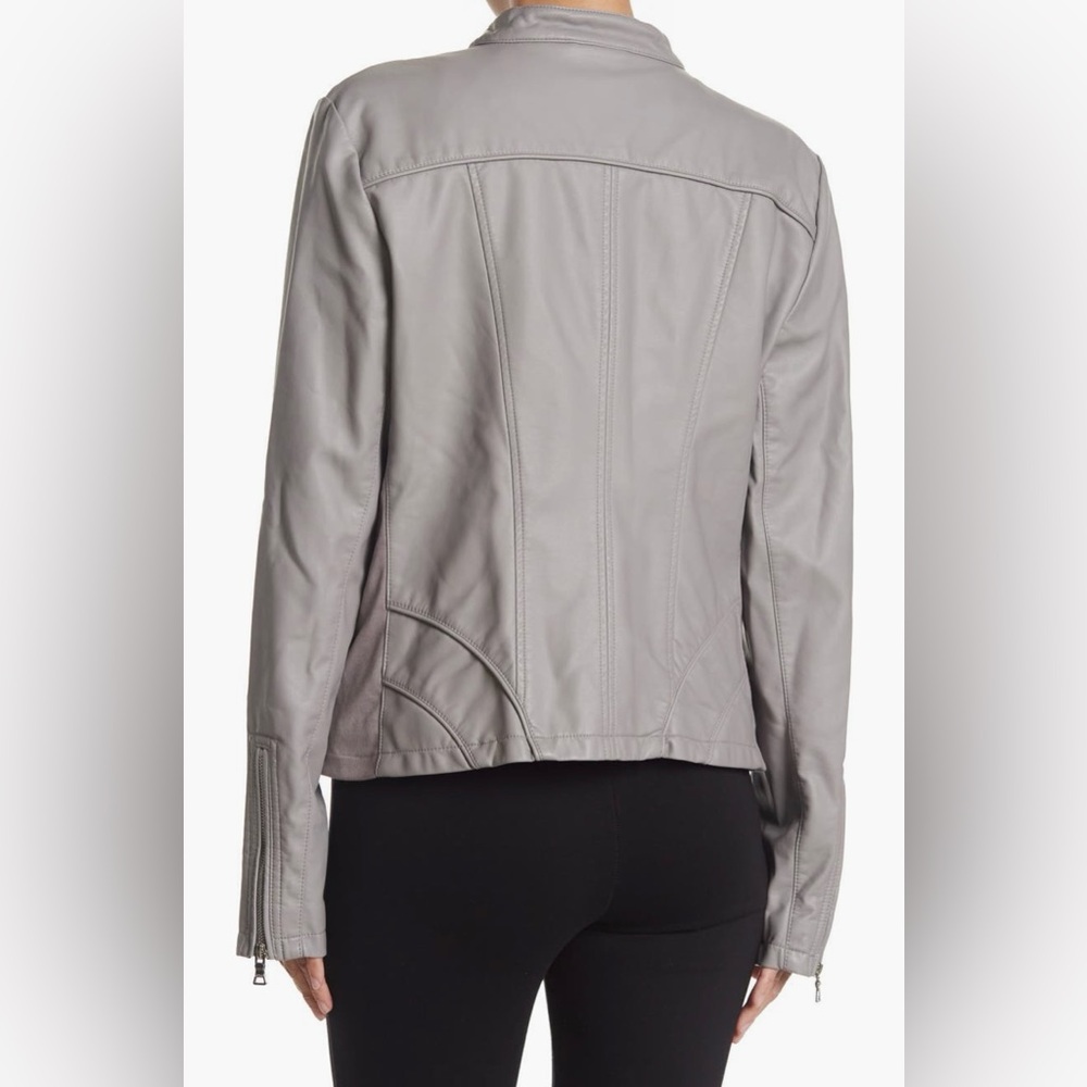 GUESS Faux Leather Racer Jacket - Picture 3 of 5